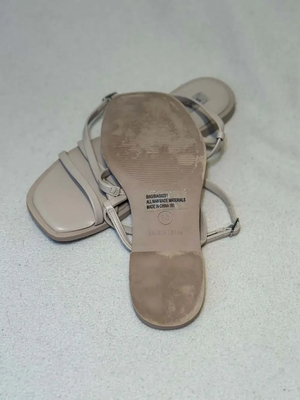Steve Madden BIAS Strappy Square Toe Flat Sandals